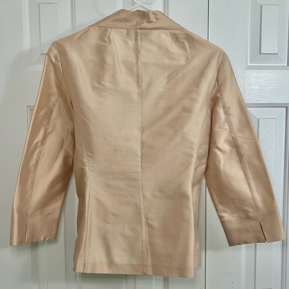 MaxMara 100% Silk Wrap Portrait Collar V-Neck Formal Party Top Size 8 - Picture 5 of 16